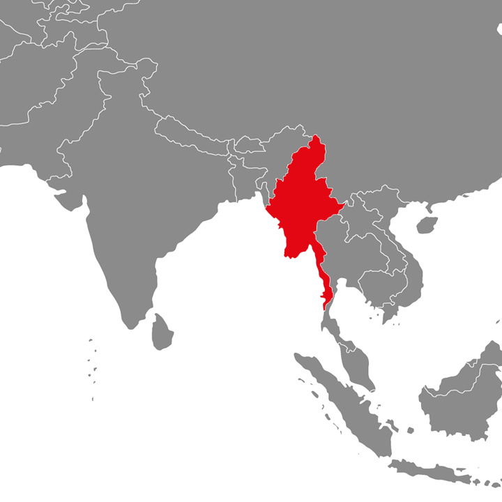 Mjanma (Birma) - mapa