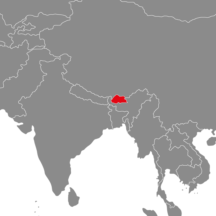 Bhutan - mapa