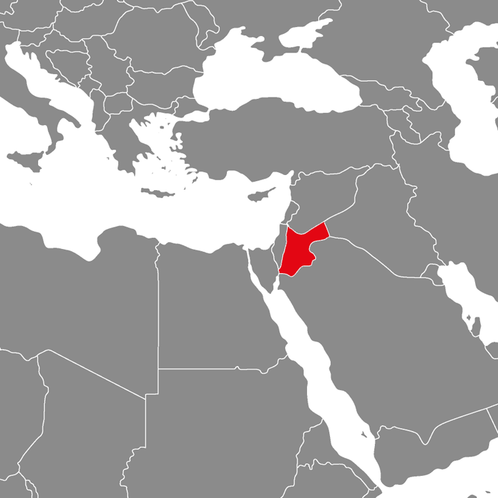 Jordania - mapa