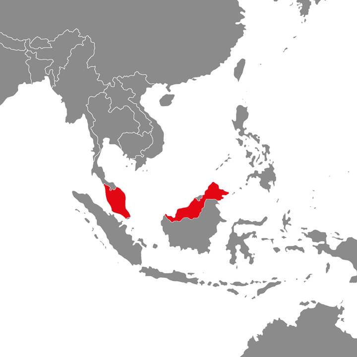 Malezja - mapa
