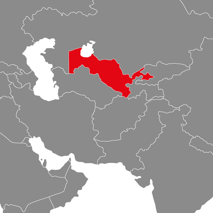 Uzbekistan - mapa